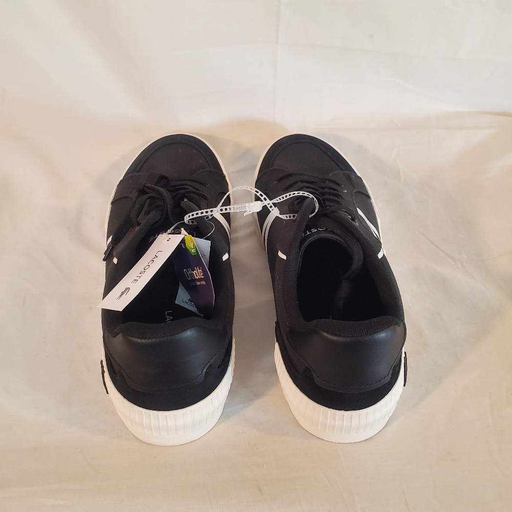 Lacoste Ortholite Men's Size 10.5 Black Canvas Suede Casual Shoes New with Tags - Picture 4 of 6